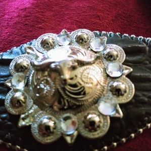 Stunning Nocona Black leather and concho belt.